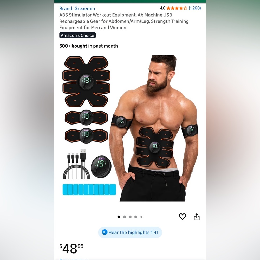 ABS stimulator/arm leg. For men and women